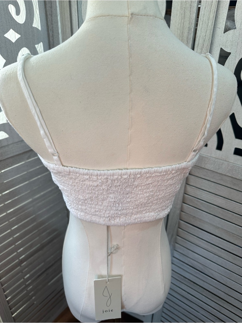 Joie White Eyelet Cropped Camisole size M - Picture 3 of 4